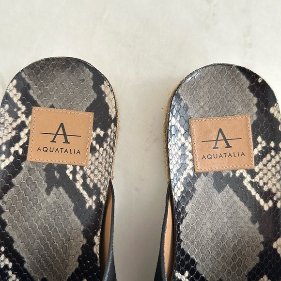 Aquatalia Elyse Espadrille Sandals Suede/Snake Black - Picture 8 of 11